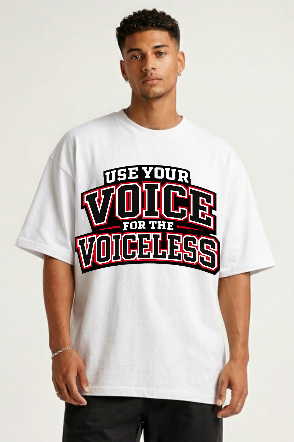 VOICE FOR THE VOICELESS - OVERSIZED SHIRT