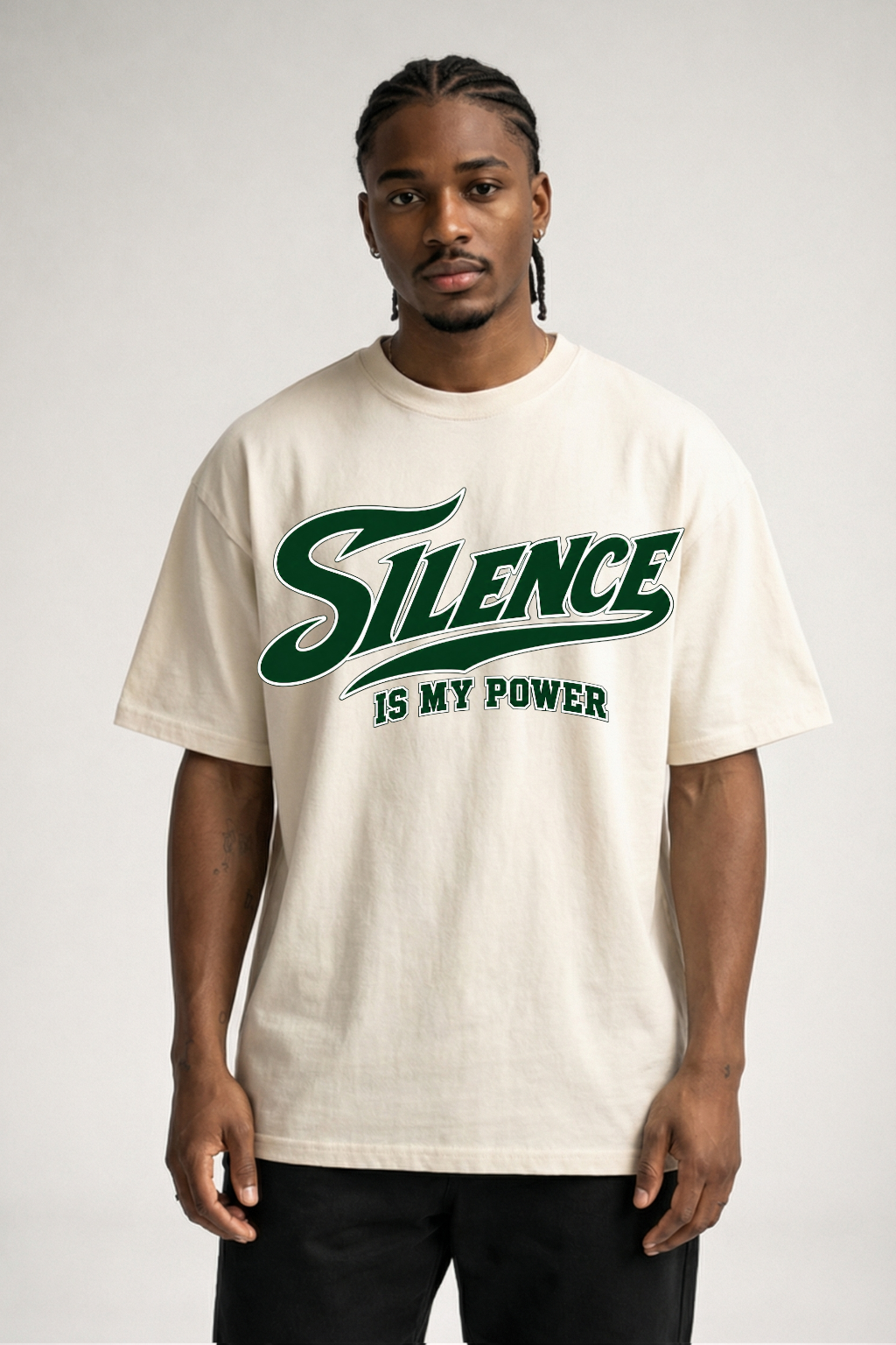 SILENCE IS MY POWER - OVERSIZED SHIRT