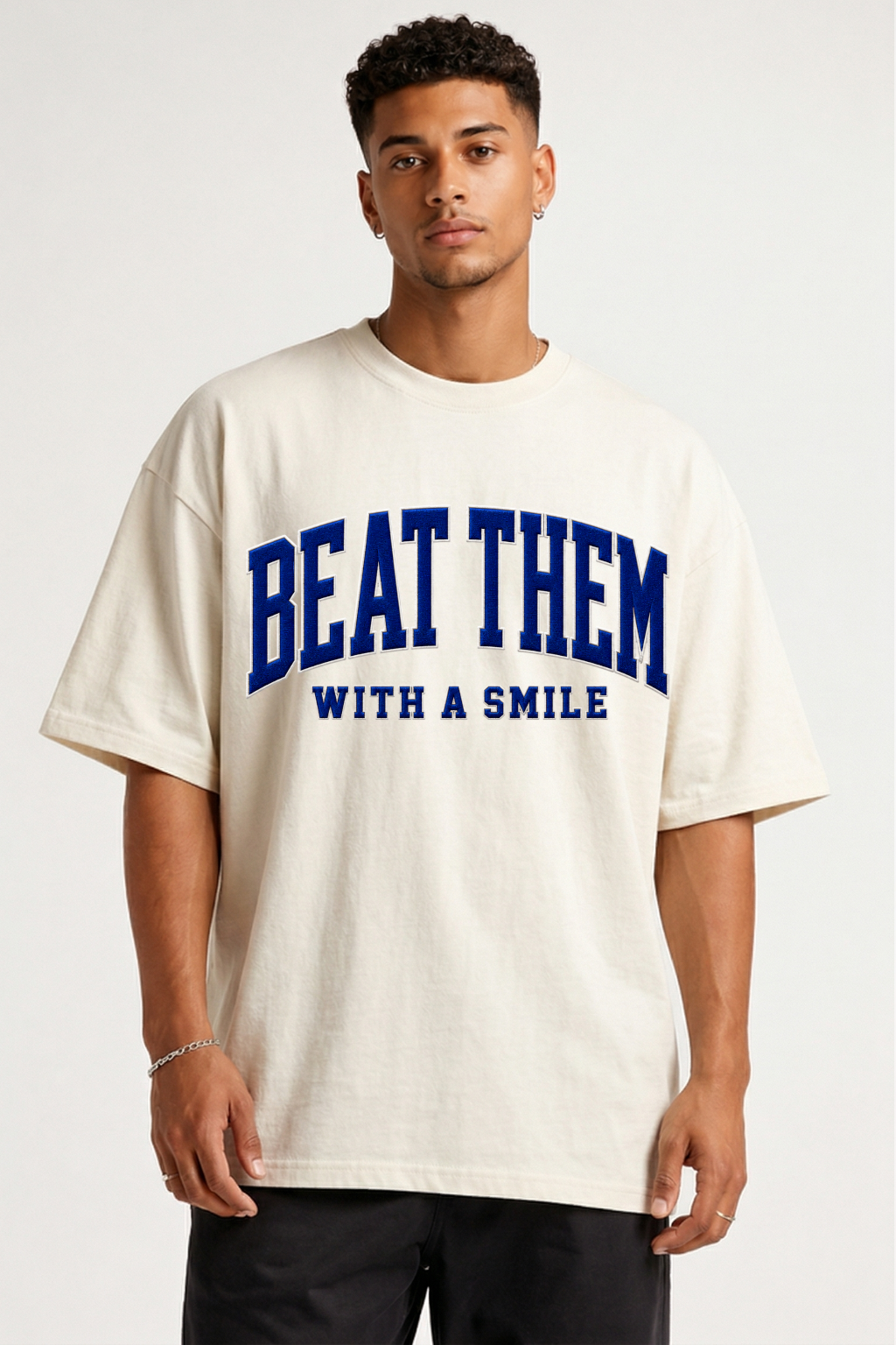 BEAT THEM WITH A SMILE - OVERSIZED SHIRT