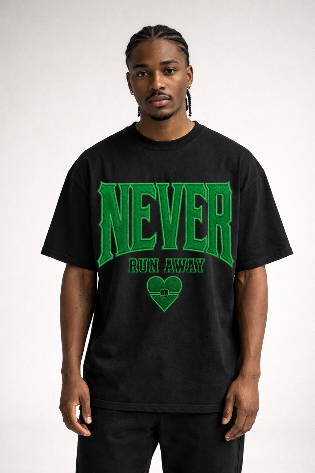 NEVER RUN AWAY - OVERSIZED SHIRT