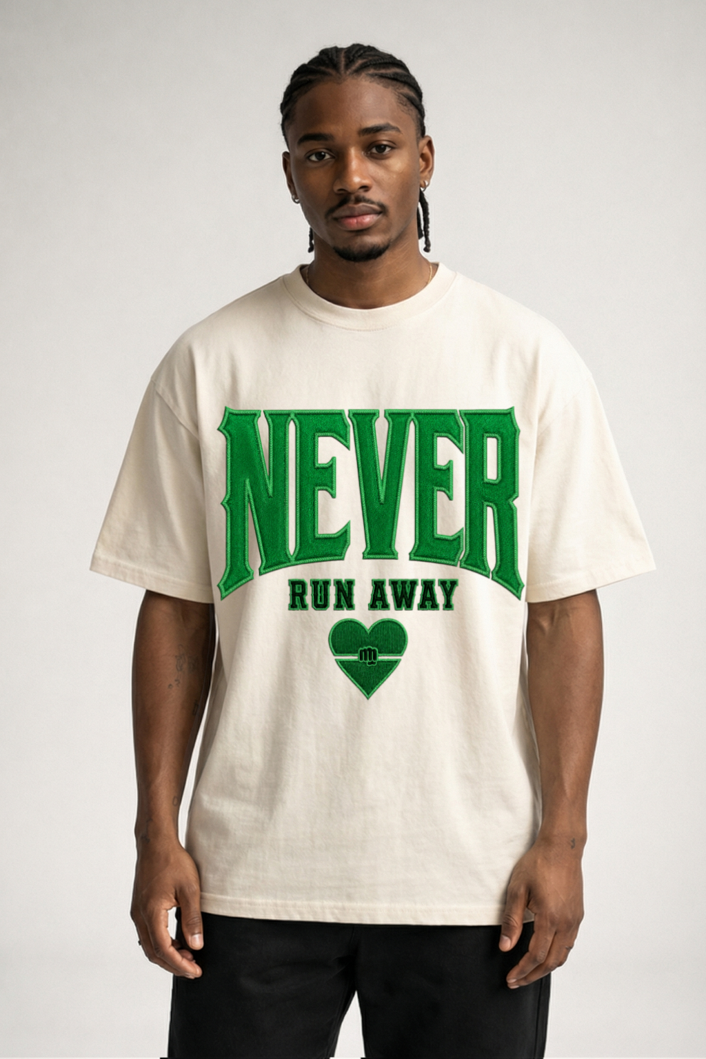 NEVER RUN AWAY - OVERSIZED SHIRT