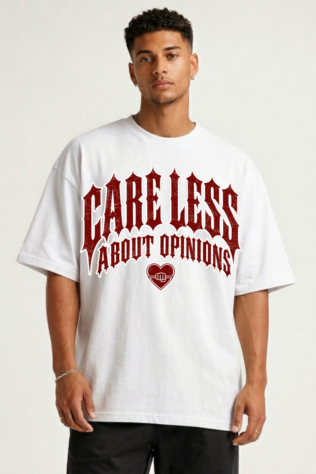 CARELESS ABOUT OPINIONS - OVERSIZED SHIRT