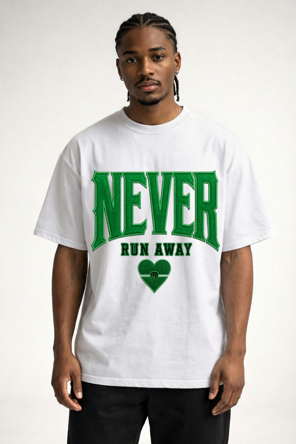 NEVER RUN AWAY - OVERSIZED SHIRT