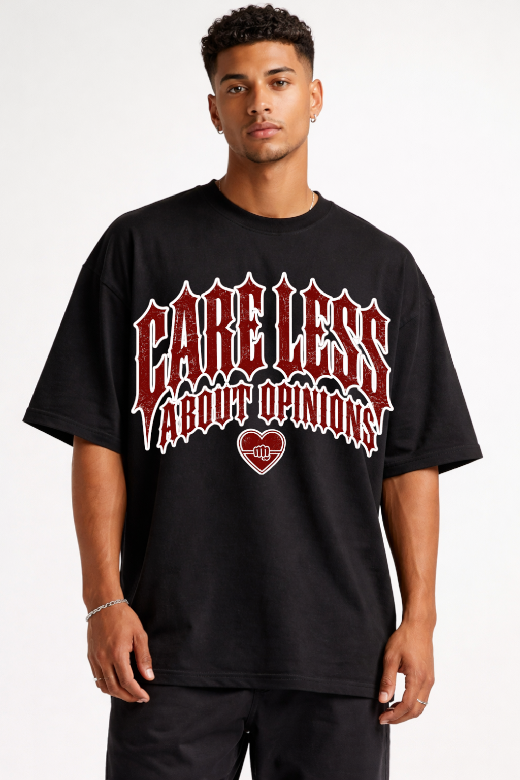 CARELESS ABOUT OPINIONS - OVERSIZED SHIRT