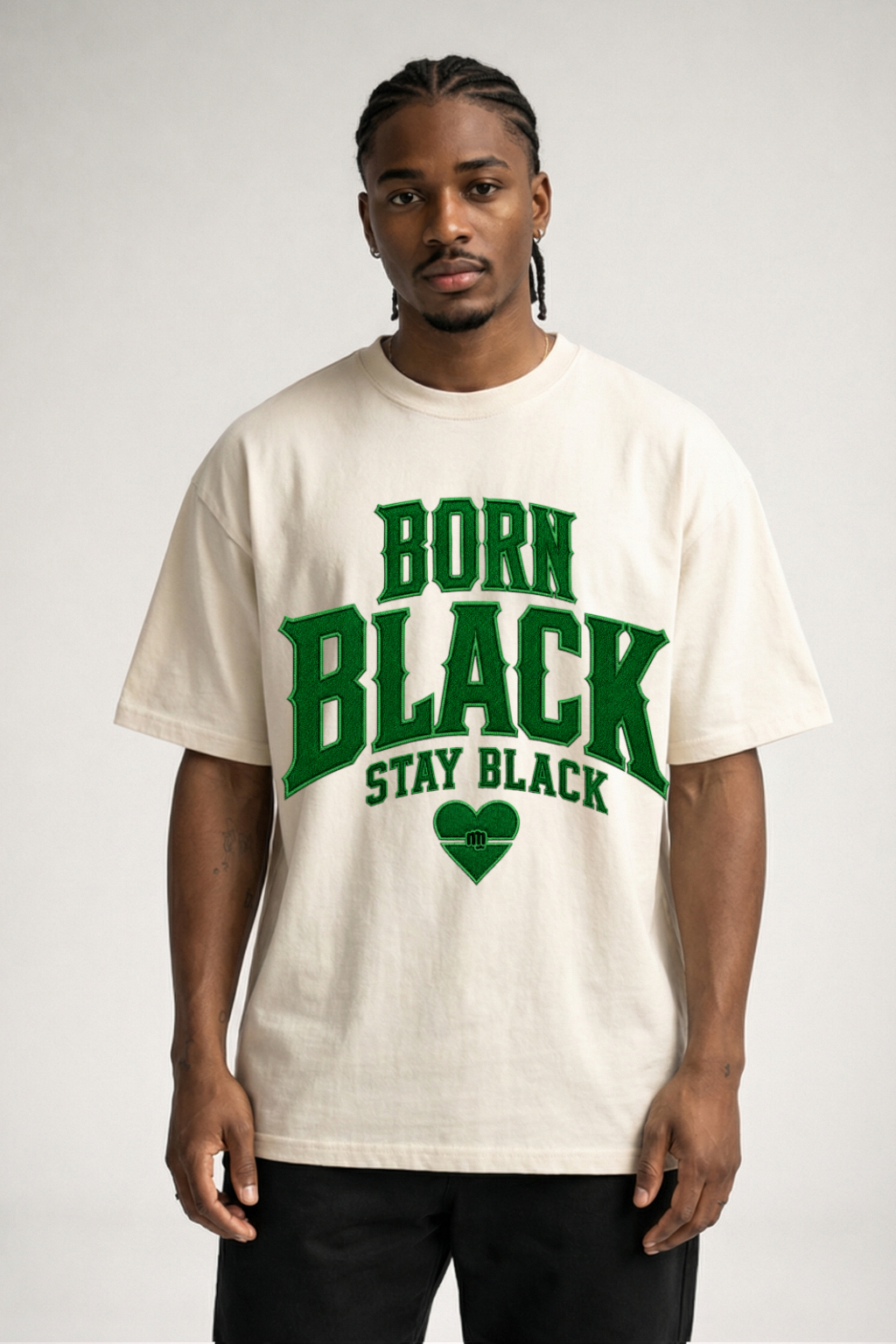 BORN BLACK  STAY BLACK - OVERSIZED SHIRT