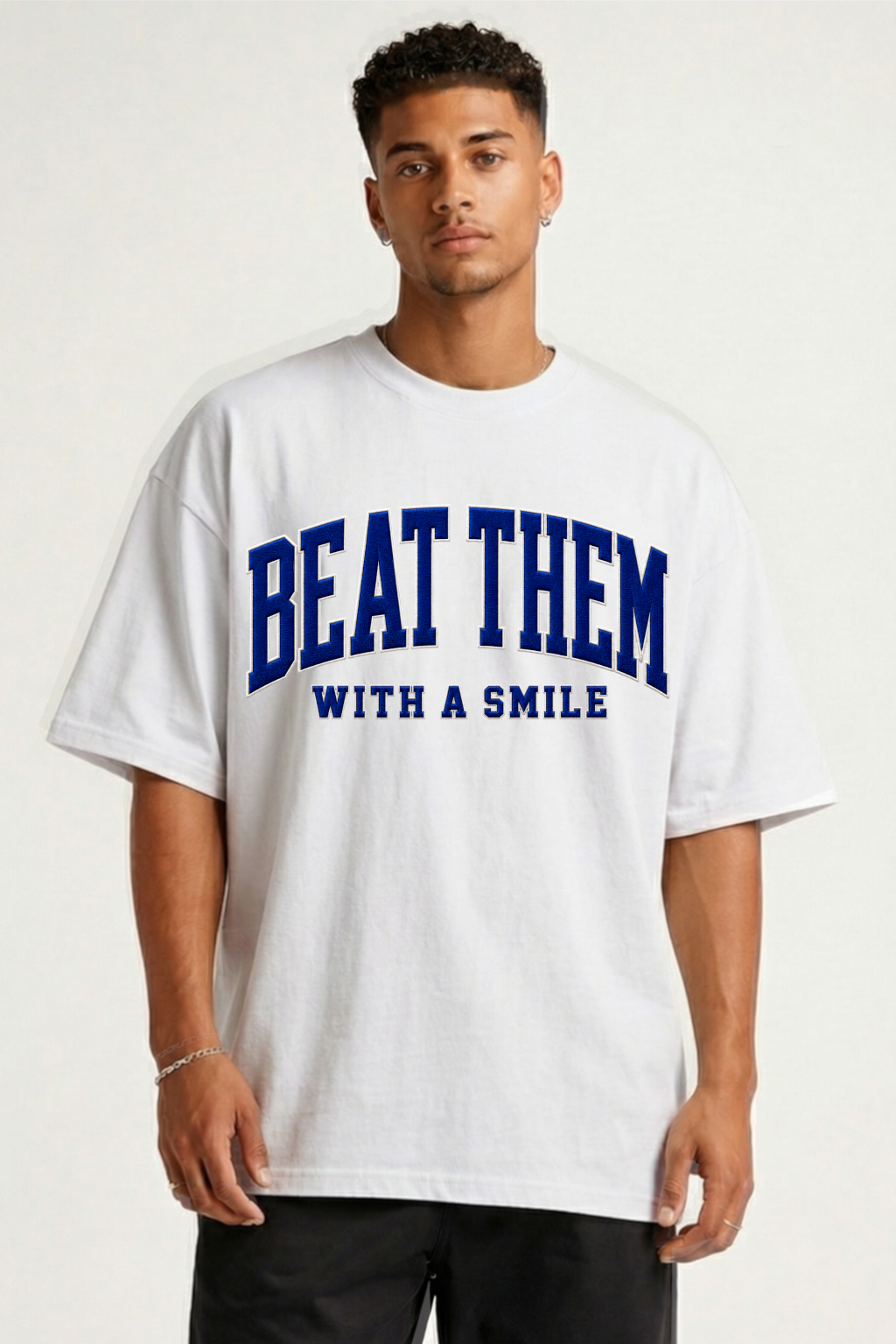 BEAT THEM WITH A SMILE - OVERSIZED SHIRT