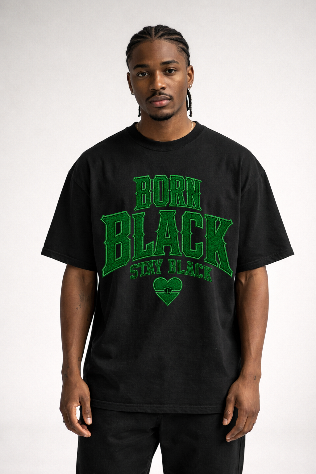 BORN BLACK  STAY BLACK - OVERSIZED SHIRT